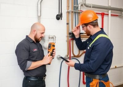 Training and testing plumbing and electricians.